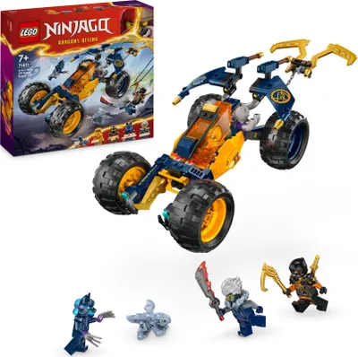 Produktbild von LEGO NINJAGO Arins Ninja-Geländebuggy, Ninja-Spielzeug mit Auto, Drache und 4 Mini-Figuren, Abenteuer-Set mit Buggy-Modell für Kinder, Geburtstagsgeschenk für Jungen und Mädchen ab 7 Jahren 71811
