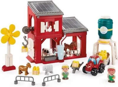 Produktbild von Ecoiffier Abrick Ökologische Farm, 18 Monate, Umweltfreundlich, Mit Windrad, Wasserreservoir und Solarpanelen