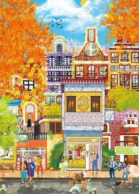 Obrázek produktu pro Puzzle pro dospělé – 1000 dílků – Barevná městská scéna