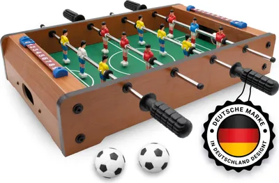 Immagine prodotto di Kyto mini biliardino per bambini e adulti - piccolo biliardino, calcio balilla 51x31x10 cm, in legno, incl. 2x palline da biliardino