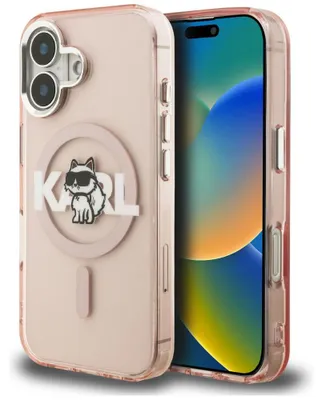 Obrázek produktu pro Pouzdro Karl Lagerfeld IML Choupette Sketch Logo, kompatibilní s MagSafe, růžové, pro iPhone 16