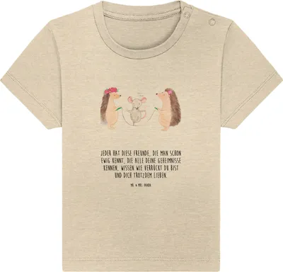 Produktbild von Mr. & Mrs. Panda Babyshirt Igel Seilhüpfen 24. - 36. Monat - Natural Raw - Geschenk,  T-Shirt, Baby, Organic, Lustige Sprüche, Seilspringen, Kinder, Shirt, Öko, Maus