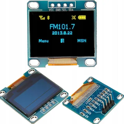Image de Rosfix Écran OLED 0.96" 128x64 I2C – Affichage Bleu Haute Définition | Contrôleur SSD1306 | 3–5V, 0.08W | Compatible Arduino Raspberry Pi
