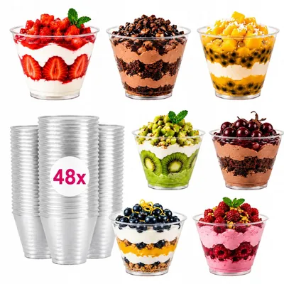 Productafbeelding van 48 dessertbekers van 100 ml. TULI bekervulling voor desserts en ijs