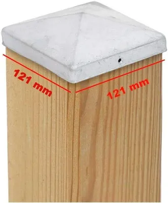 Productafbeelding van Paalkap, piramidevormig, verzinkt staal, 121 x 121 mm, voor houten palen