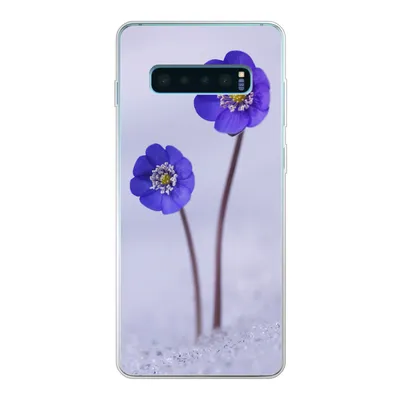 Produktbild von MuchoWow® Handyhülle Schutzhülle Hülle für Samsung Galaxy S10 Lite Blumen - Schnee - Lila Silikon Softcase Handy Hülle - Schutz