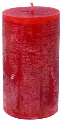 Produktbild von Stumpenkerze durchgefärbt rot 15 x Ø 8 cm