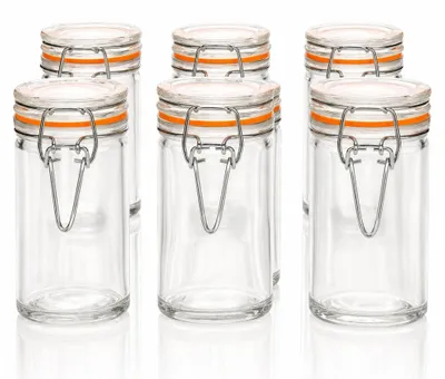 12 Glas-Jampotten mit Silikonring & Bügelverschluss, 70 ml
