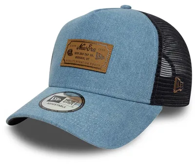 Produktbild von New Era A-Frame Leather Patch Trucker Cap denim/black