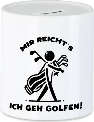 Produktbild von Mir reichts ich geh Golfen Silhouette Golfbag Spardose - Lustige Geschenkidee