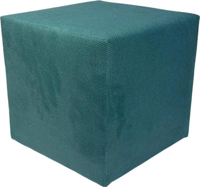 Produktbild von Velours-Hocker MAKALU 40x40 cm quadratisch – weicher Polsterhocker aus Samtstoff – Türkis