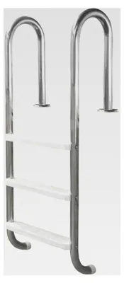 Produktbild von Edelstahl Poolleiter 120 cm I 3-stufig I V2A mit Kunststoffstufen