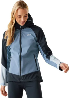 Produktbild von Regatta Desoto X Softshelljacke Damen mit Kapuze, Farbe:Blau, Größe:42
