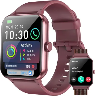 Stylische Smartwatch für Damen & Herren, Fitness, Herzfrequenz, Schlaftracking, wasserdicht, Bluetooth