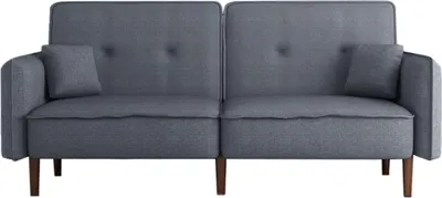 Produktbild von Schlafsofa Amrei Grau in Leinenoptik 190x76x79 cm mit Klick-Klack-Funktion