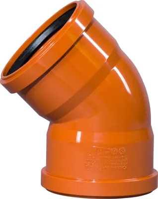 Obrázek produktu pro KG ohyb kanalizačního potrubí KGBD se 2 nátrubky DN/OD 110 45°