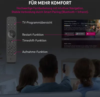 Obrázok produktu pre MagentaTV One | Android TV Box s WLAN a LAN I MagentaTV s viac ako 75 HD kanálmi, 4K UHD, HDR, živým vysielaním a časovým posunom | streamovacie služby (Netflix, Disney+, RTL+, DAZN, Sky Ticket, Apple TV+) a App Store