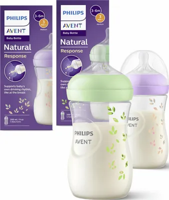 Produktbild von Philips AVENT Natural Response SCY903/72 Babyflasche 260ml, mittlere Durchflussrate