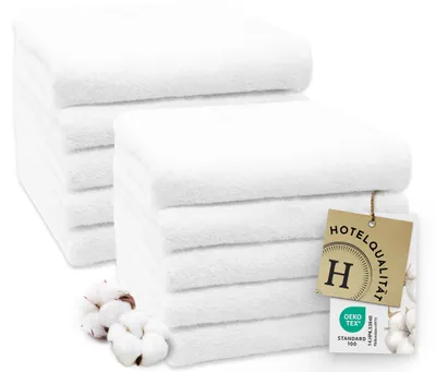 Produktbild von 10er Set Handtücher 50x100 cm Baumwolle 450 g/qm weiß