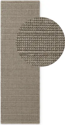 Produktbild von Ted Baker Wollteppich Parker, Handgewebt, Natürliche Wolle, Robust, Natur Grau