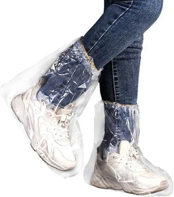 Produktbild von Famanu Schuhüberzieher 5 Paar - Wasserdicht und rutschfest, transparent für Outdoor-Aktivitäten
