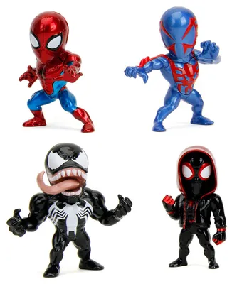 Four Marvel Comics Nano Metalfigs diecast minifigures are displayed against a white background.