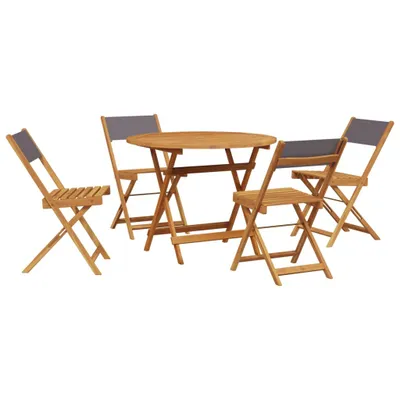 Produktbild von 5-tlg. Garten-Essgruppe Stoff und Massivholz Anthrazit