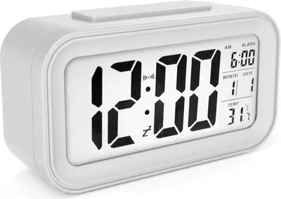Immagine prodotto di Jumada's - Sveglia digitale - Allarme - Indicatore di temperatura - Funzione snooze - Illuminazione - AC18 - Bianco