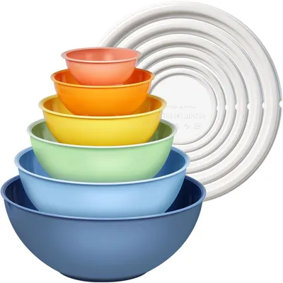 Immagine prodotto di Set di 12 ciotole colorate per mescolare, con coperchi