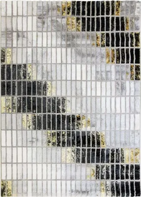 Image de Tapis abstrait moderne gris multicolore 120x170