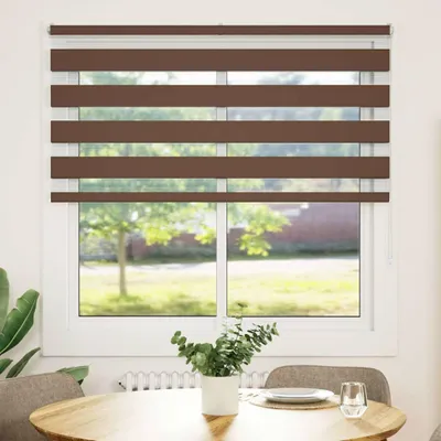 Obrázek produktu pro vidaXL Dvojitá roletka, hnědá, 145 x 150 cm, šířka látky 140,9 cm, polyester