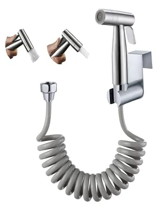 Productafbeelding van Handdouche Bidet Set van Roestvrij Staal met Slang en Wandhouder