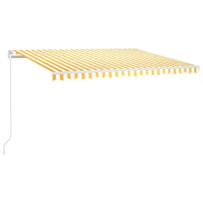 Obrázok produktu pre Ručne zaťahovacia markíza s LED 400x300 cm žltá a biela