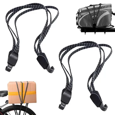 Image de Sangles de fixation pour vélo avec crochets, lot de 2, 68 cm, noires