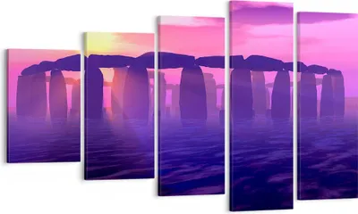 Produktbild von Bild auf Leinwand - Leinwandbild - Stonehenge Kreis Geheimnis Geschichte - 100x60cm - Wand Bild - Wanddeko - Leinwanddruck - Bilder - Kunstdruck - Leinwand bilder - Wandkunst - EG100x60-1244
