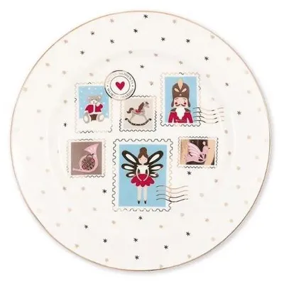 Produktbild von Greengate Xmas letter Frühstücksteller white 20,5cm