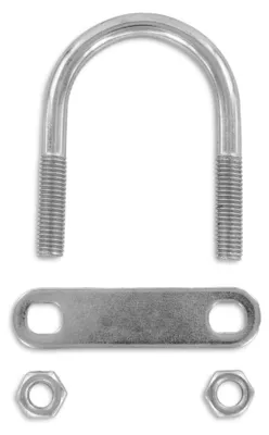 Produktbild von 10 Stück Edelstahl M8 U-Bügelschellen ø 42mm mit Bügelschraube und Bolzen zur Befestigung von Dachboxen und Zurrösen