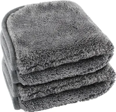 Produktbild von lunar. premium cleaning Poliertuch Auto KFZ Microfasertuch 40x40cm grau 1200 GSM Trockentuch extrem saugfähig ultraweich zur professionellen Autopflege Stück: 2
