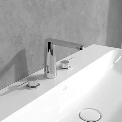 Produktbild von Villeroy & Boch Conum Dreiloch-Waschtischarmatur mit Zugstangen-Ablaufgarnitur