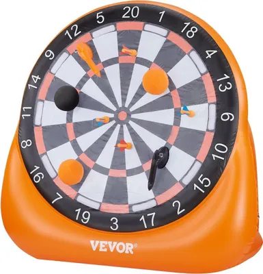 Image de Cible de fléchettes gonflable pour football de plus de 1,80 m avec 4 ballons, 6 fléchettes et 6 pompes à axe