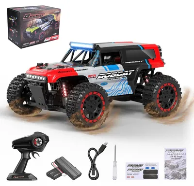 Immagine prodotto di Auto telecomandata - Auto RC in scala 1:16 - Trazione integrale 4x4 - Telecomando a 2,4 GHz - Fuoristrada - Fari a LED - Batterie AAA - Batterie incluse
