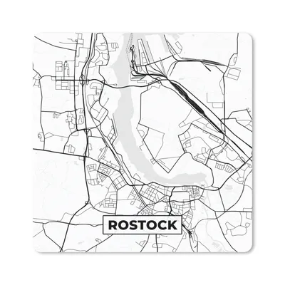 Produktbild von MuchoWow® Mauspad Mousepad Karte - Rostock - Stadtplan 20x20 cm - Mousepads - Maus Mat - Pad - Mausunterlage - Desk Mat - Bureauartikeln