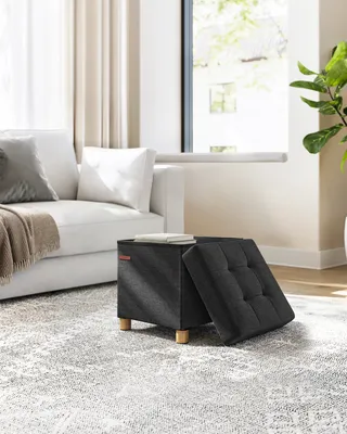 Obrázek produktu pro SONGMICS Sedací stolička, 37L, skládací sedací truhla, úložný box, černá barva