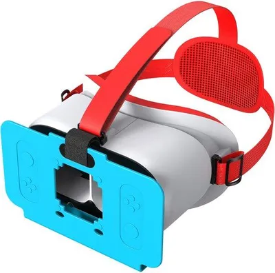 Immagine prodotto di Occhiali VR migliorati per Nintendo Switch 2, blu e bianco, 3D, lenti HD integrate, cuffie comode