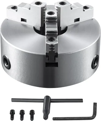 Image de Mandrin de tour K11-200 200mm Mandrin à trois mors HT300-Matériau 3 mors Plage de serrage 4-200mm 3 mors, 20Cr, ≥53HRC φ65mm Alésage Mandrin de tour à bois Auto-centrant
