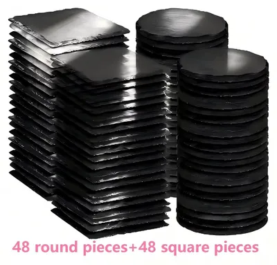 Zdjęcie produktu dla Podkładki pod szklanki – zestaw 96 sztuk – 48 okrągłych i 48 kwadratowych – 10 x 10 cm