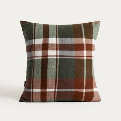 Zdjęcie produktu dla HOMLA Poszewka MELROSE puszysta w kratę zielona 45x45 cm