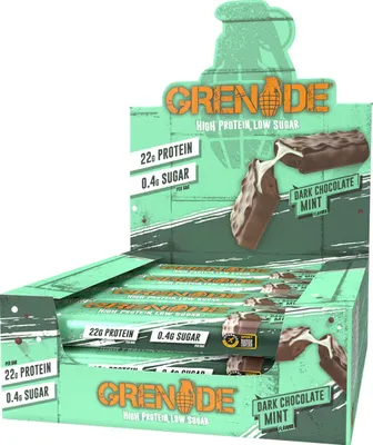 Produktbild von Grenade Protein Bar - 12 x 60 g Dark Chocolate Mint
