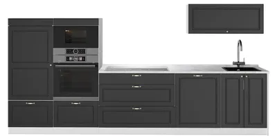 Immagine prodotto di Cucina componibile Vicco Fame-Line Oro-antracite rustico/Bianco 340 cm, PL Marmo, Model 64526