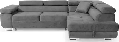 Produktbild von Ecksofa Aller L-form mit Schlaffunktion und Bettkasten in Grau (Jasmine 27), Rechte Ottomane